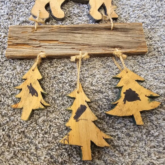 Bear Creek Lodge Wooden Bear & Pine Tree Wall Hanging Decor Cabin Rustic - Picture 8 of 9